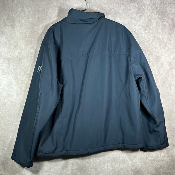 T Tech By Tumi Jacket Mens XL Navy Quilted Full Zip Outdoor Lined Rain Outdoor - Picture 5 of 11